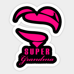 Super Grandma Superhero T Shirt Gift Mother Father Day Sticker